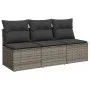 Sofá de jardín de 3 plazas con cojines ratán sintético gris de , Sofás de exterior - Ref: Foro24-366139, Precio: 164,04 €, De...