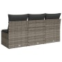 Sofá de jardín de 3 plazas con cojines ratán sintético gris by , Outdoor sofas - Ref: Foro24-366139, Price: 153,66 €, Discoun...