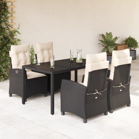 Set de muebles jardín 5 pzas con cojines ratán sintético negro by , Garden sets - Ref: Foro24-3212629, Price: 598,42 €, Disco...