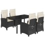 Set de muebles jardín 5 pzas con cojines ratán sintético negro by , Garden sets - Ref: Foro24-3212629, Price: 598,42 €, Disco...