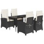 Set de muebles jardín 5 pzas con cojines ratán sintético negro by , Garden sets - Ref: Foro24-3212725, Price: 559,58 €, Disco...