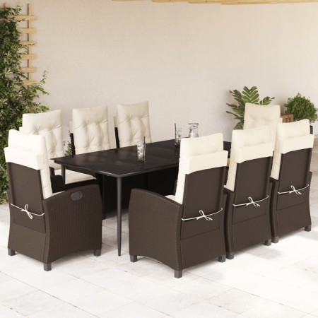 Garten-Essgruppe, 9-teilig, mit braunen Kunststoff-Rattan-Kissen. von , Gartensets - Ref: Foro24-3212771, Preis: 1,00 €, Raba...