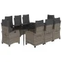 Set comedor jardín 9 pzas y cojines ratán sintético gris by , Garden sets - Ref: Foro24-3212790, Price: 1,00 €, Discount: %