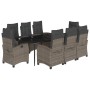 Set comedor jardín 9 pzas y cojines ratán sintético gris by , Garden sets - Ref: Foro24-3212790, Price: 1,00 €, Discount: %