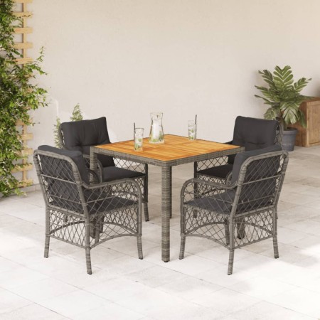 Set comedor de jardín 5 piezas con cojines ratán sintético gris by , Garden sets - Ref: Foro24-3212049, Price: 477,68 €, Disc...
