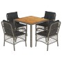 Set comedor de jardín 5 piezas con cojines ratán sintético gris by , Garden sets - Ref: Foro24-3212049, Price: 477,68 €, Disc...