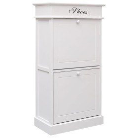 White Paulownia wood shoe rack 50x28x98 cm by vidaXL, Shoe racks and shoe organizers - Ref: Foro24-284091, Price: 207,09 €, D...