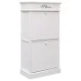 Mueble zapatero de madera de Paulownia blanco 50x28x98 cm de vidaXL, Zapateros y organizadores de calzado - Ref: Foro24-28409...
