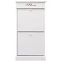 Mueble zapatero de madera de Paulownia blanco 50x28x98 cm de vidaXL, Zapateros y organizadores de calzado - Ref: Foro24-28409...