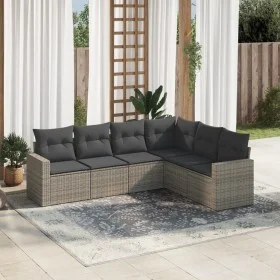 Gartenmöbel-Set, 6-teilig, mit grauen Polstern aus synthetischem Rattan. von , Modulare Sofas für den Außenbereich - Ref: For...