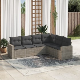 Set de muebles de jardín 6 pzas y cojines ratán sintético gris by , Modular outdoor sofas - Ref: Foro24-3251347, Price: 395,9...