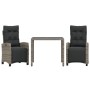 Set comedor de jardín 3 piezas con cojines ratán sintético gris by , Garden sets - Ref: Foro24-3212894, Price: 357,74 €, Disc...