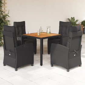 Gartenmöbel-Set, 5-teilig, mit schwarzen Polstern aus synthetischem Rattan von , Gartensets - Ref: Foro24-3212907, Preis: 641...