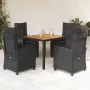 Set de muebles jardín 5 pzas con cojines ratán sintético negro by , Garden sets - Ref: Foro24-3212907, Price: 759,63 €, Disco...