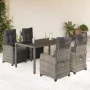 Set comedor de jardín 5 piezas con cojines ratán sintético gris de , Conjuntos de jardín - Ref: Foro24-3212896, Precio: 757,6...