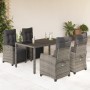 Set comedor de jardín 5 piezas con cojines ratán sintético gris by , Garden sets - Ref: Foro24-3212896, Price: 654,23 €, Disc...