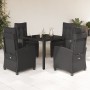 Gartenmöbel-Set, 5-teilig, mit schwarzen Polstern aus synthetischem Rattan von , Gartensets - Ref: Foro24-3212889, Preis: 620...