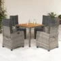 Set comedor de jardín 5 piezas con cojines ratán sintético gris de , Conjuntos de jardín - Ref: Foro24-3212913, Precio: 700,7...