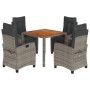 Garten-Essgruppe, 5-teilig, mit grauen Polstern aus synthetischem Rattan von , Gartensets - Ref: Foro24-3212913, Preis: 653,4...