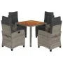 Set comedor de jardín 5 piezas con cojines ratán sintético gris de , Conjuntos de jardín - Ref: Foro24-3212913, Precio: 700,7...