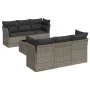 Set de sofás de jardín 7 piezas con cojines ratán PE gris by , Garden sets - Ref: Foro24-3249099, Price: 437,22 €, Discount: %