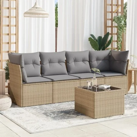 Gartensofa-Set mit 5-teiligen Kissen aus synthetischem Rattan in Beige. von , Gartensets - Ref: Foro24-3249078, Preis: 304,04...