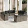 Set de sofás de jardín 12 pzas con cojines ratán sintético gris by , Garden sets - Ref: Foro24-3249169, Price: 811,79 €, Disc...