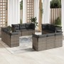 Set de sofás de jardín 12 pzas con cojines ratán sintético gris by , Garden sets - Ref: Foro24-3249169, Price: 822,99 €, Disc...