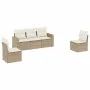 Juego de sofás jardín con cojines 5 pzas ratán sintético beige by , Modular outdoor sofas - Ref: Foro24-3251125, Price: 349,3...