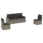 Gartensofa-Set mit 5-teiligen Kissen aus grauem synthetischem Rattan von , Modulare Sofas für den Außenbereich - Ref: Foro24-...