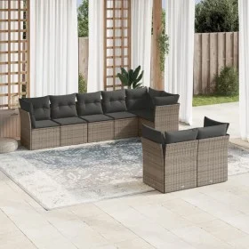 Set de sofás de jardín 8 pzas y cojines ratán sintético gris de , Conjuntos de jardín - Ref: Foro24-3249749, Precio: 513,33 €...