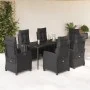 Set de comedor de jardín 7 pzas y cojines ratán sintético negro by , Garden sets - Ref: Foro24-3212964, Price: 1,00 €, Discou...