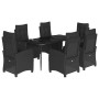 Set de comedor de jardín 7 pzas y cojines ratán sintético negro by , Garden sets - Ref: Foro24-3212964, Price: 891,82 €, Disc...