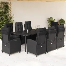 Set de comedor de jardín 9 pzas y cojines ratán sintético negro by , Garden sets - Ref: Foro24-3212966, Price: 1,00 €, Discou...