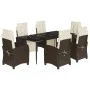 Set comedor de jardín 7 pzas con cojines ratán sintético marrón by , Garden sets - Ref: Foro24-3212979, Price: 1,00 €, Discou...