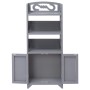 Mueble de baño madera de paulownia gris 46x24x116 cm