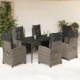 Garten-Essgruppe, 7-teilig, mit grauen Polstern aus synthetischem Rattan. von , Gartensets - Ref: Foro24-3212993, Preis: 1,00...