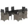 Set comedor jardín 7 pzas y cojines ratán sintético gris by , Garden sets - Ref: Foro24-3212993, Price: 1,00 €, Discount: %