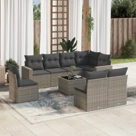 Gartenmöbel-Set 9-teilig mit grauen Polstern aus synthetischem Rattan von , Modulare Sofas für den Außenbereich - Ref: Foro24...