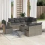 Gartenmöbel-Set 9-teilig mit grauen Polstern aus synthetischem Rattan von , Modulare Sofas für den Außenbereich - Ref: Foro24...