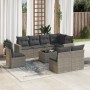 Set de muebles de jardín 9 pzas y cojines ratán sintético gris by , Modular outdoor sofas - Ref: Foro24-3251417, Price: 534,9...