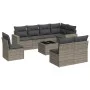 Gartenmöbel-Set 9-teilig mit grauen Polstern aus synthetischem Rattan von , Modulare Sofas für den Außenbereich - Ref: Foro24...