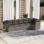 Gartenmöbel-Set, 6-teilig, mit grauen Polstern aus synthetischem Rattan. von , Gartensets - Ref: Foro24-3249499, Preis: 385,9...