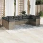 Gartensofa-Set, 10-teilig, mit grauen Polstern aus synthetischem Rattan von , Gartensets - Ref: Foro24-3250039, Preis: 599,31...