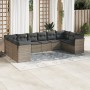 Set de sofás de jardín 10 pzas con cojines ratán sintético gris by , Garden sets - Ref: Foro24-3250039, Price: 579,65 €, Disc...