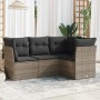 Gartensofagarnitur 4-teilig mit grauen Polstern aus synthetischem Rattan von , Gartensets - Ref: Foro24-3249419, Preis: 289,4...