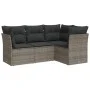 Set de sofás de jardín 4 pzas y cojines ratán sintético gris by , Garden sets - Ref: Foro24-3249419, Price: 267,86 €, Discoun...