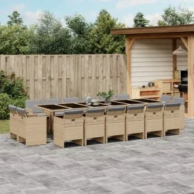 Garten-Essgruppe 17-teilig mit Kissen aus synthetischem Rattan in Beige. von , Gartensets - Ref: Foro24-3210708, Preis: 1,00 ...