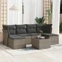 Set de sofás de jardín 7 piezas con cojines ratán PE gris de , Conjuntos de jardín - Ref: Foro24-3249859, Precio: 391,36 €, D...