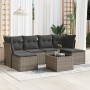 Set de sofás de jardín 7 piezas con cojines ratán PE gris by , Garden sets - Ref: Foro24-3249859, Price: 424,79 €, Discount: %
